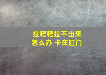 拉粑粑拉不出来怎么办 卡在肛门